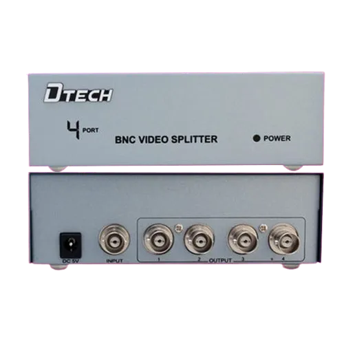 Dtech DT-7104 4 Port BNC Splitter for CCTV Camera Video Distribution