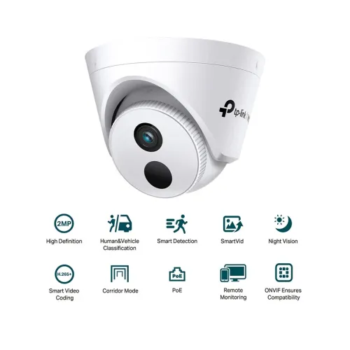 TP-Link VIGI C420I 2MP IR PoE Turret IP Camera with Smart Detection